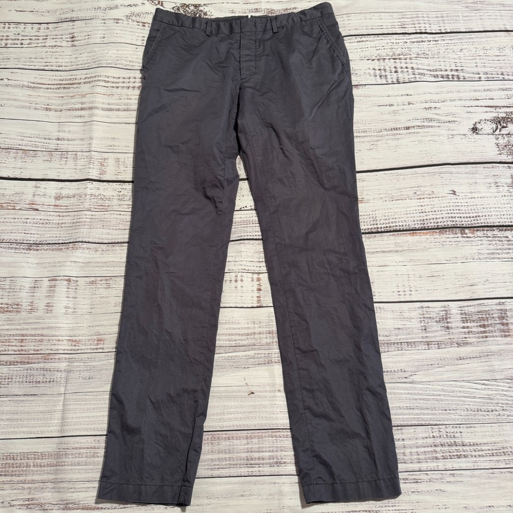 Lanvin Gray Dress Casual Pants‎ Straight Leg Button Fly Women's Size 34x32